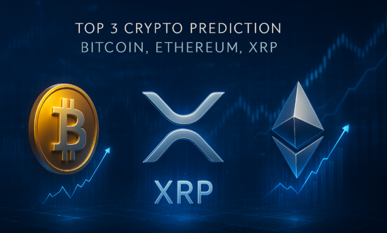 Top 3 Crypto Prediction: Bitcoin (BTC/USD), Ethereum (ETH/USD), Ripple (XRP)